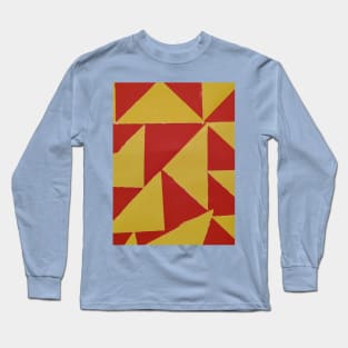 red yellow attack abstract triangles Long Sleeve T-Shirt